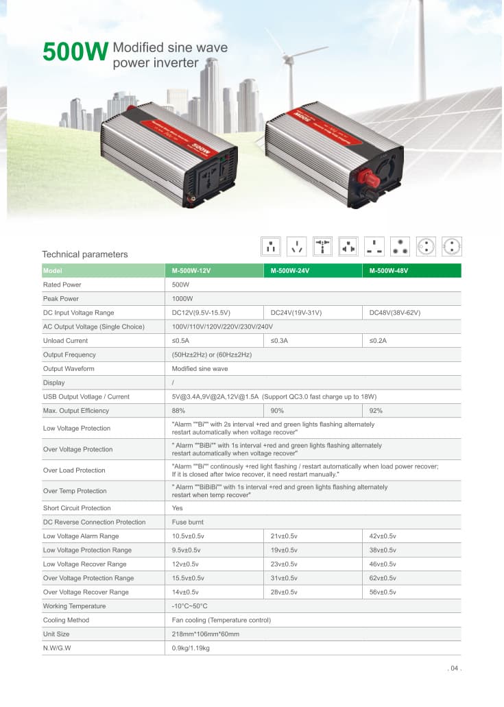 500W Modified Sine Wave Power Inverter product image