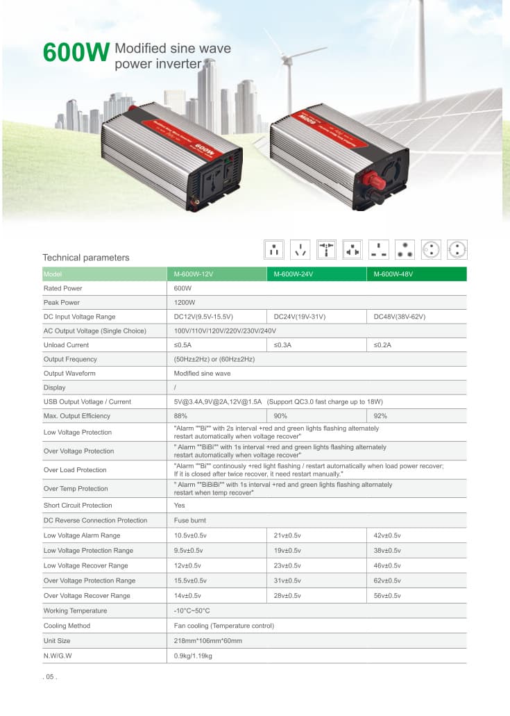 600W Modified Sine Wave Power Inverter product image
