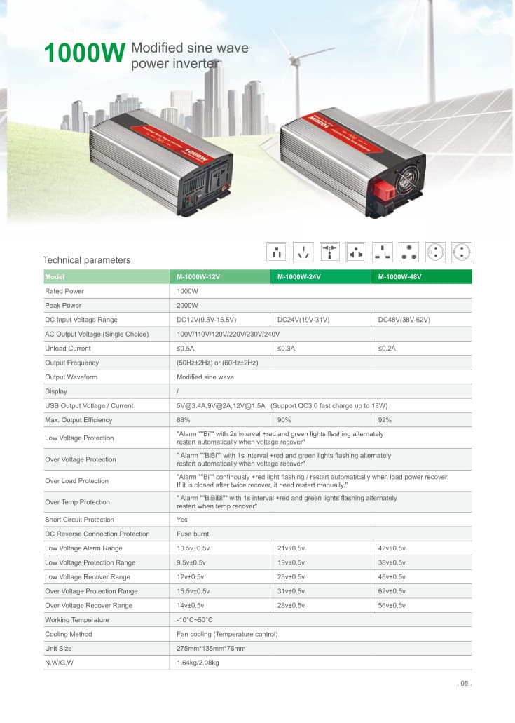 1000W Modified Sine Wave Power Inverter product image