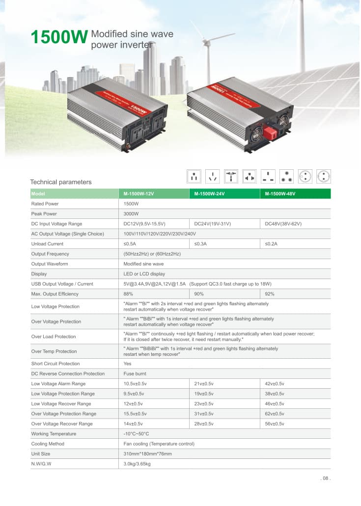 1500W Modified Sine Wave Power Inverter product image