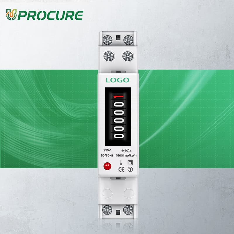 ADD 18mm 1P Single-Phase DIN Rail Energy Meter 5(60)A 230V Class 1