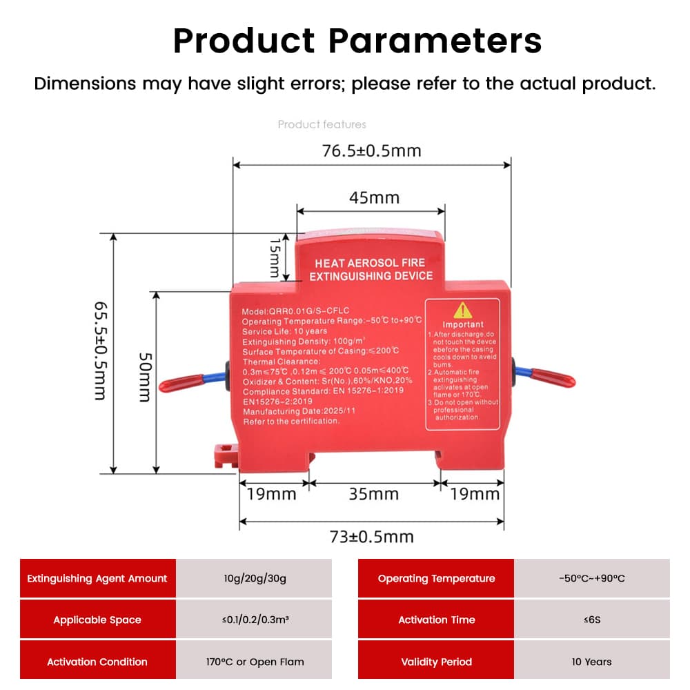 DIN Rail Thermal Aerosol Fire Extinguishing Device