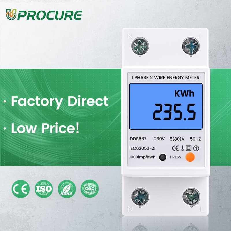 DDS Single-Phase DIN Rail Energy Meter DDS662 DDS667 DDS668 Series 110V 230V