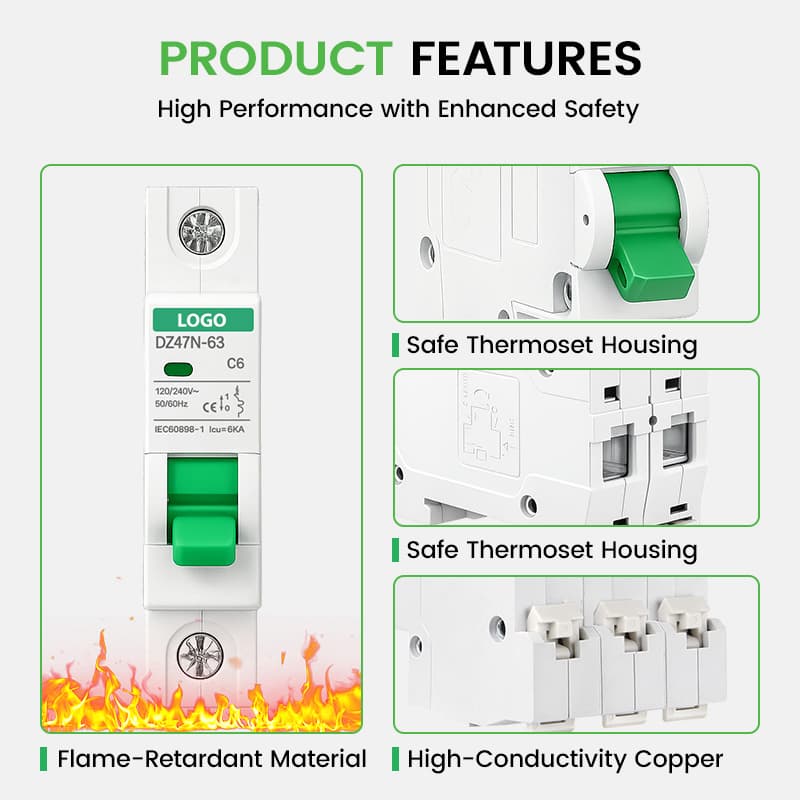 MCB 2P AC 6 – 63A Circuit breaker