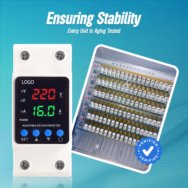 PN2-VA5 Self-Resetting Voltage Protector with Digital Display Logo Customization