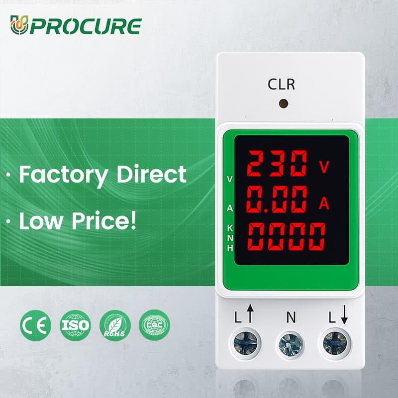 QY2P Single-Phase DIN Rail Energy Meter LED/LCD Display 0.5% Accuracy