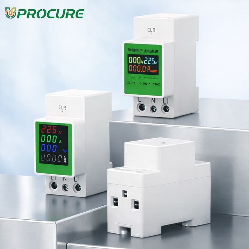 QY2P Single-Phase DIN Rail Energy Meter LED/LCD Display 0.5% Accuracy