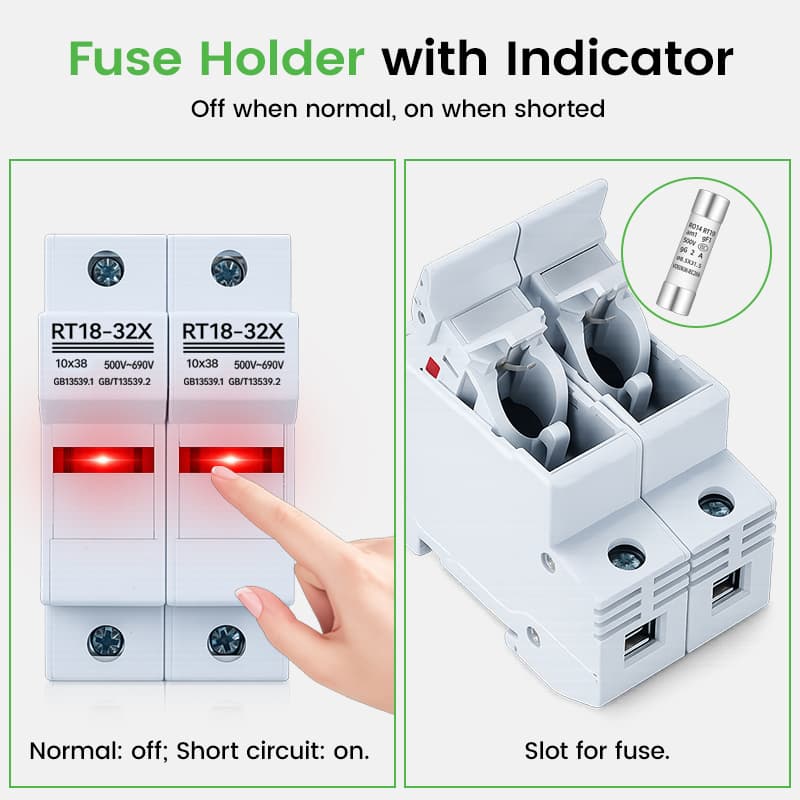 RT18-32X 1P DIN Rail Fuse Holder 32A 690V