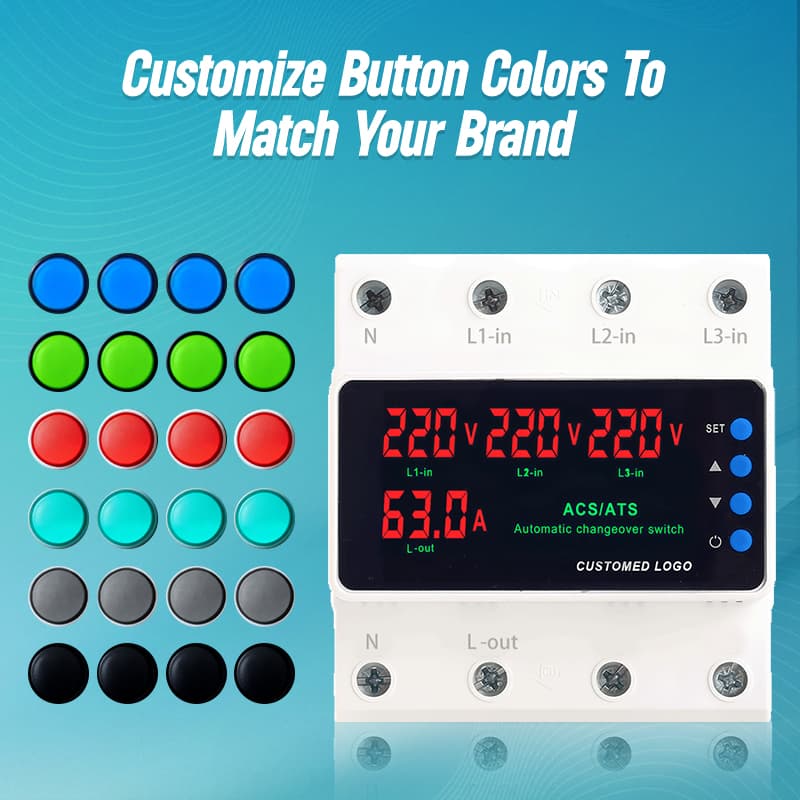 STATS-04 3-Way ATS Automatic Transfer Switch with Triple Voltage & Output Current Display