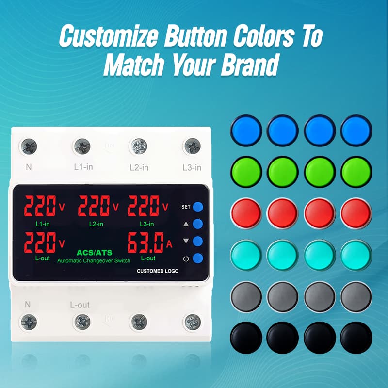 STATS-05 3-Way ATS Automatic Transfer Switch with Full 5-Parameter Display