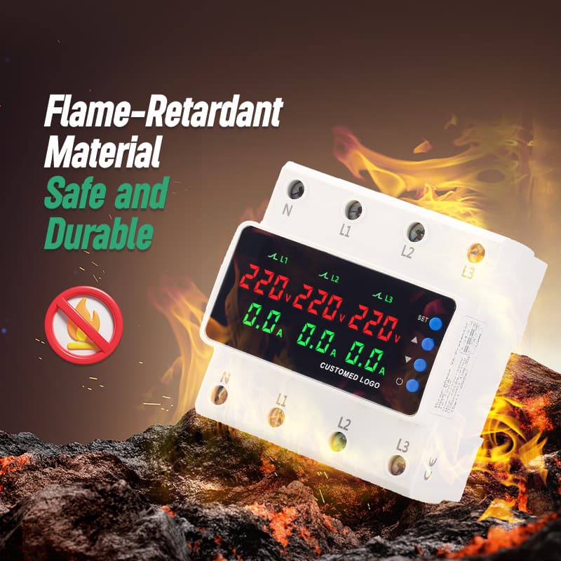 STATS-06 3-Phase 4-Wire Over/Under Voltage & Current Protector with Multi-Protection