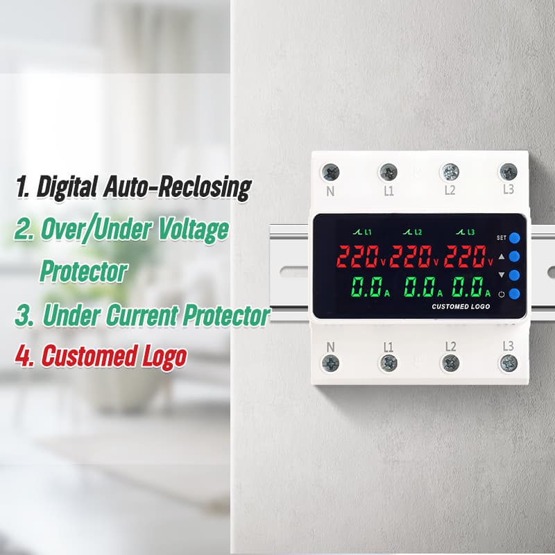 STATS-06 3-Phase 4-Wire Over/Under Voltage & Current Protector with Multi-Protection