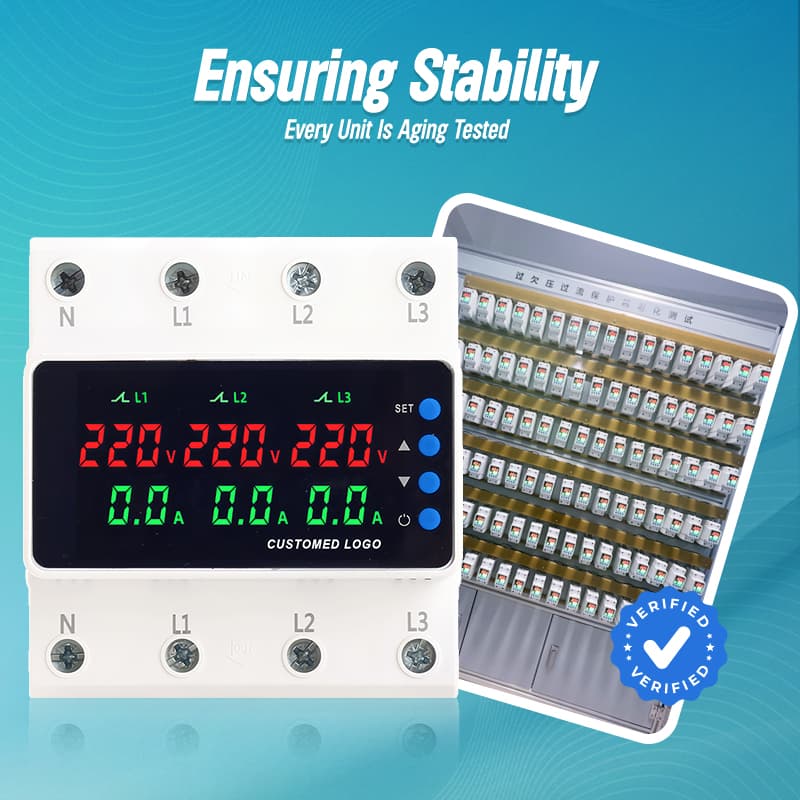 STATS-06 3-Phase 4-Wire Over/Under Voltage & Current Protector with Multi-Protection
